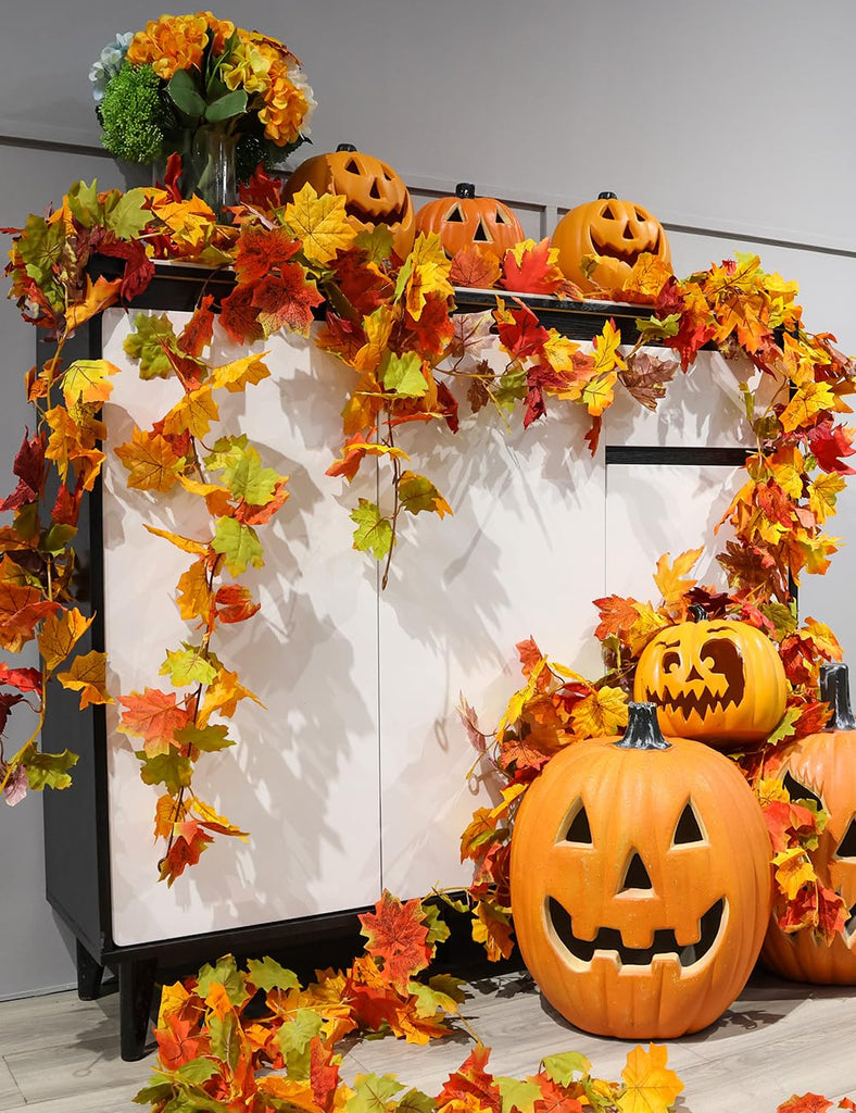 6 Pack Fall Garland Maple Leaf Decorations, 5.9 Ft 72 Leaves Each