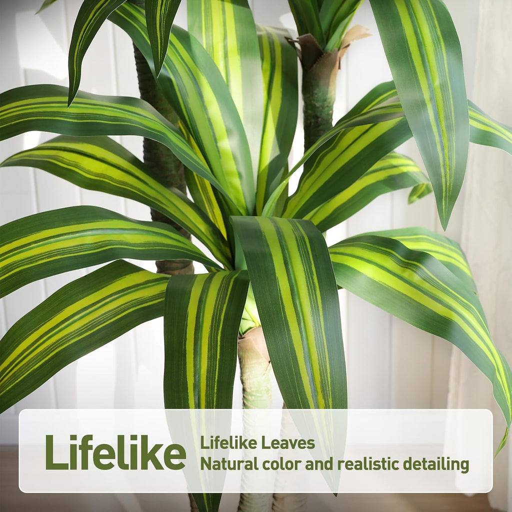 6ft Artificial Dracaena Tree with Natural Trunk