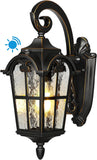 Dusk to Dawn Outdoor Wall Light, Waterproof Exterior Light Fixture, Black Roman 17.7" H Wall Mount Sconce Porch Lights