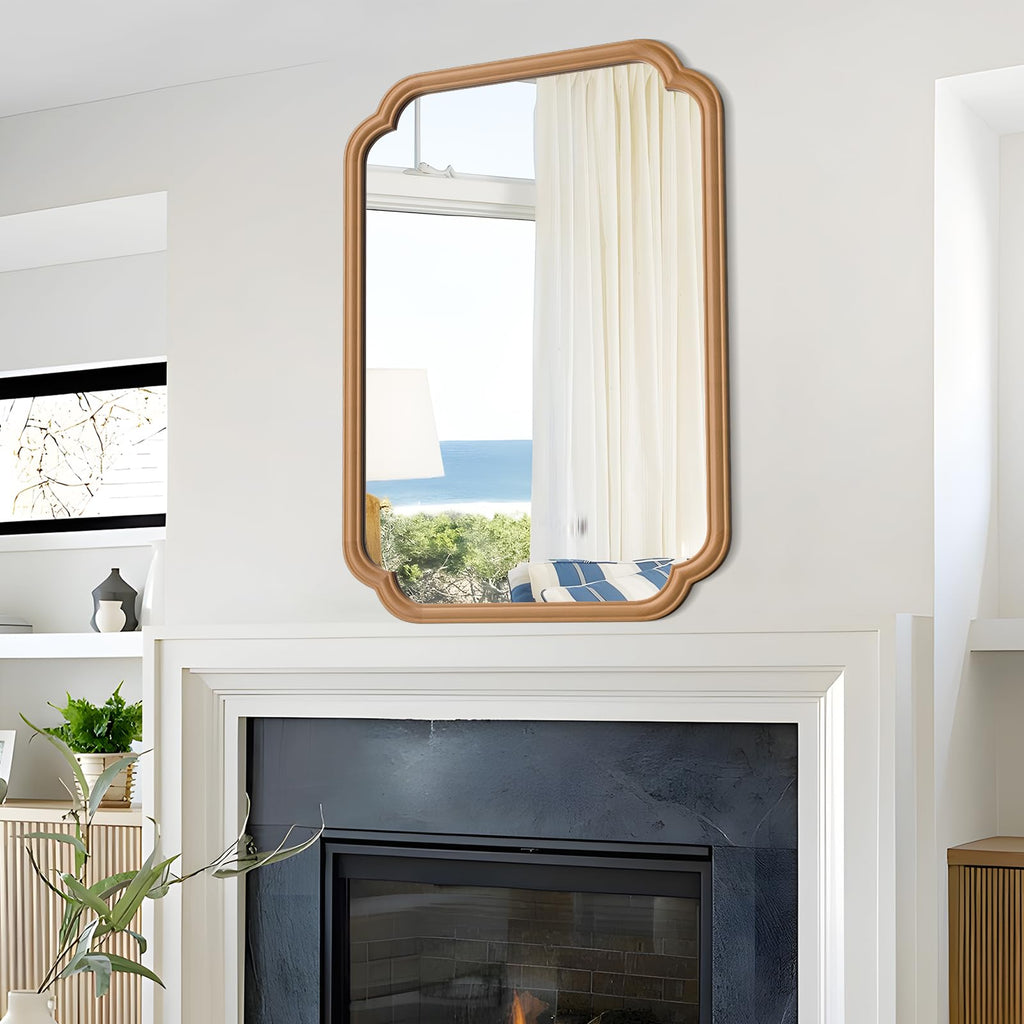 Wood Bathroom Mirror for Wall Mounted, 24" x 36" Rustic Bathroom Mirror for Over Sink with Wood Frame Farmhouse