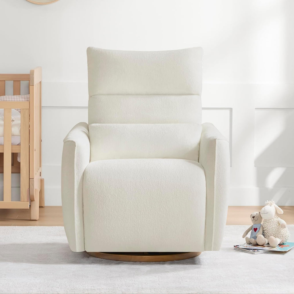 Power Swivel Glider Recliner Chair, Dual Motor Nursery Glider, Cream | Nursery Rocking Chair with Adjustable Power