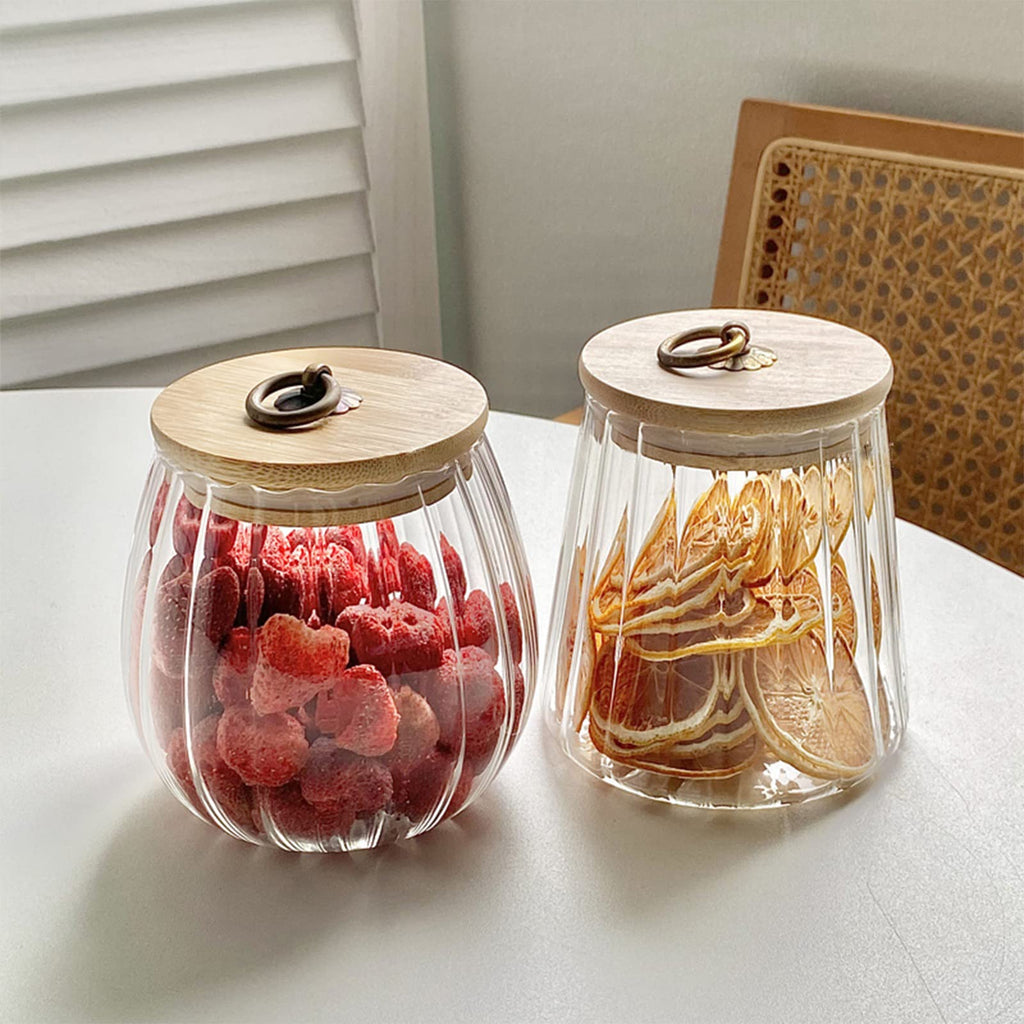 38 FL OZ Glass Jars with Bamboo Lids, Airtight Storage Containers, Large Candy Jars for Coffee Nuts Cookie