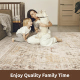3X5 Area Rug-Soft Washable Vintage Throw Accent Rugs for Living Room, Entryway, Bedroom, Kitchen, Ba