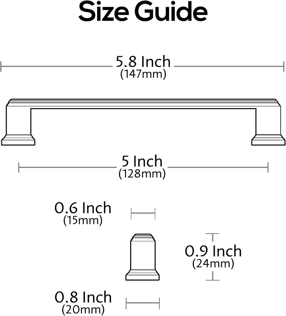 10 Pack Brushed Satin Nickel Cabinet Pulls, 5 Inch(128mm) Hole Center Cabinet Handles Kitchen Pulls for Cabinets and