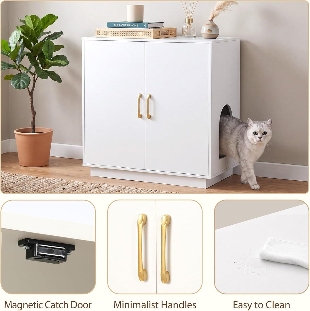 30.9'' Litter Box Enclosure Furniture- Hidden Storage
