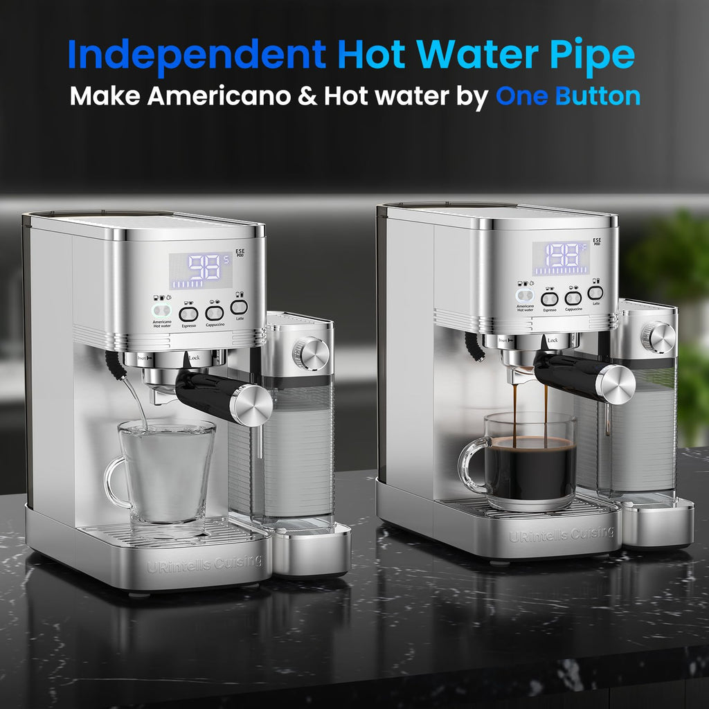 Espresso Machine with Stepless Adjustment Milk Frother