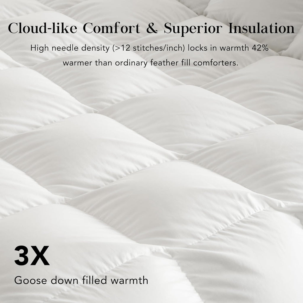 Feather Down Fiber Comforter Twin,Premium Ultra-Soft Breathable Comforter High Fill Power Grey Duvet