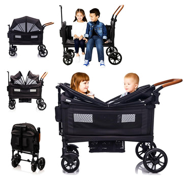 Luxury Wagon Stroller for 2 Kids & Cargo-Lightweight Travel Stroller