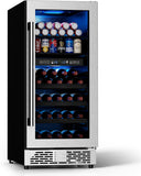 15 Inch Wine Fridge Dual Zone, Built in Wine Cooler Refrigerator 15 Inch Wide, 3