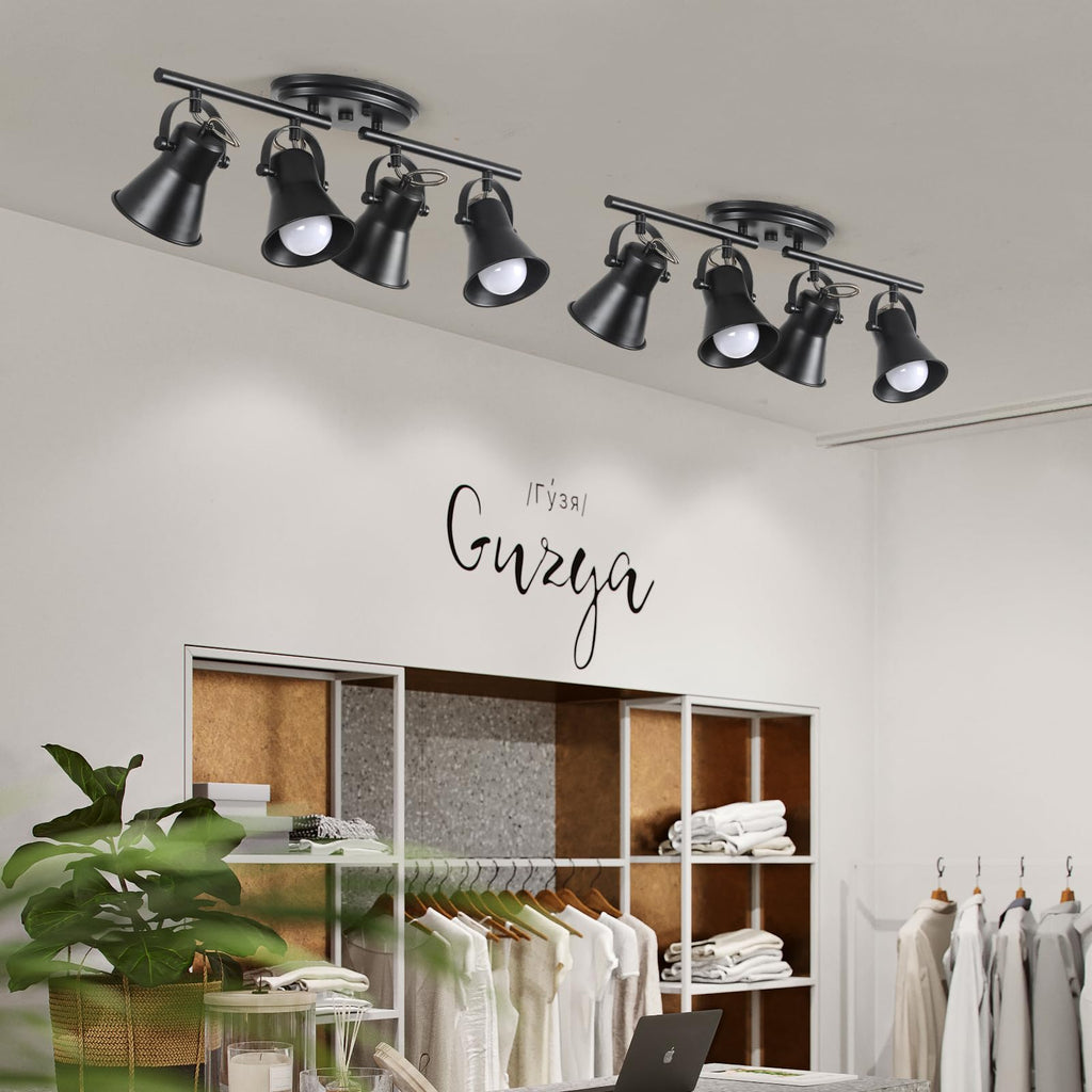 Track Lighting Kit, Directional Ceiling Light, Industrial Black Kitchen Track Lighting Fixtures Ceiling .