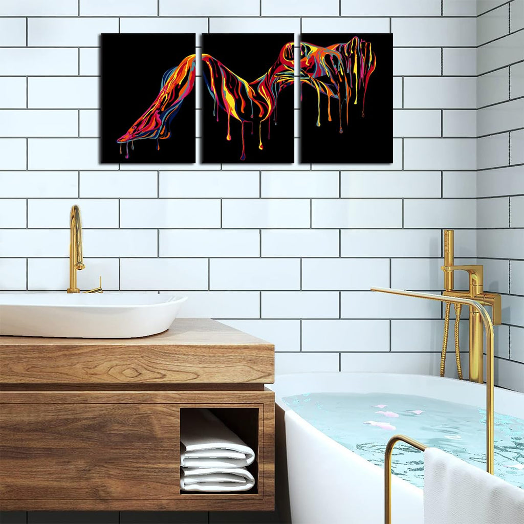 Nude Woman Wall Decor Sexy Wall Art Abstract Body Painting Prints Ready to Hang Sexy Posters Picture Fashion Naked