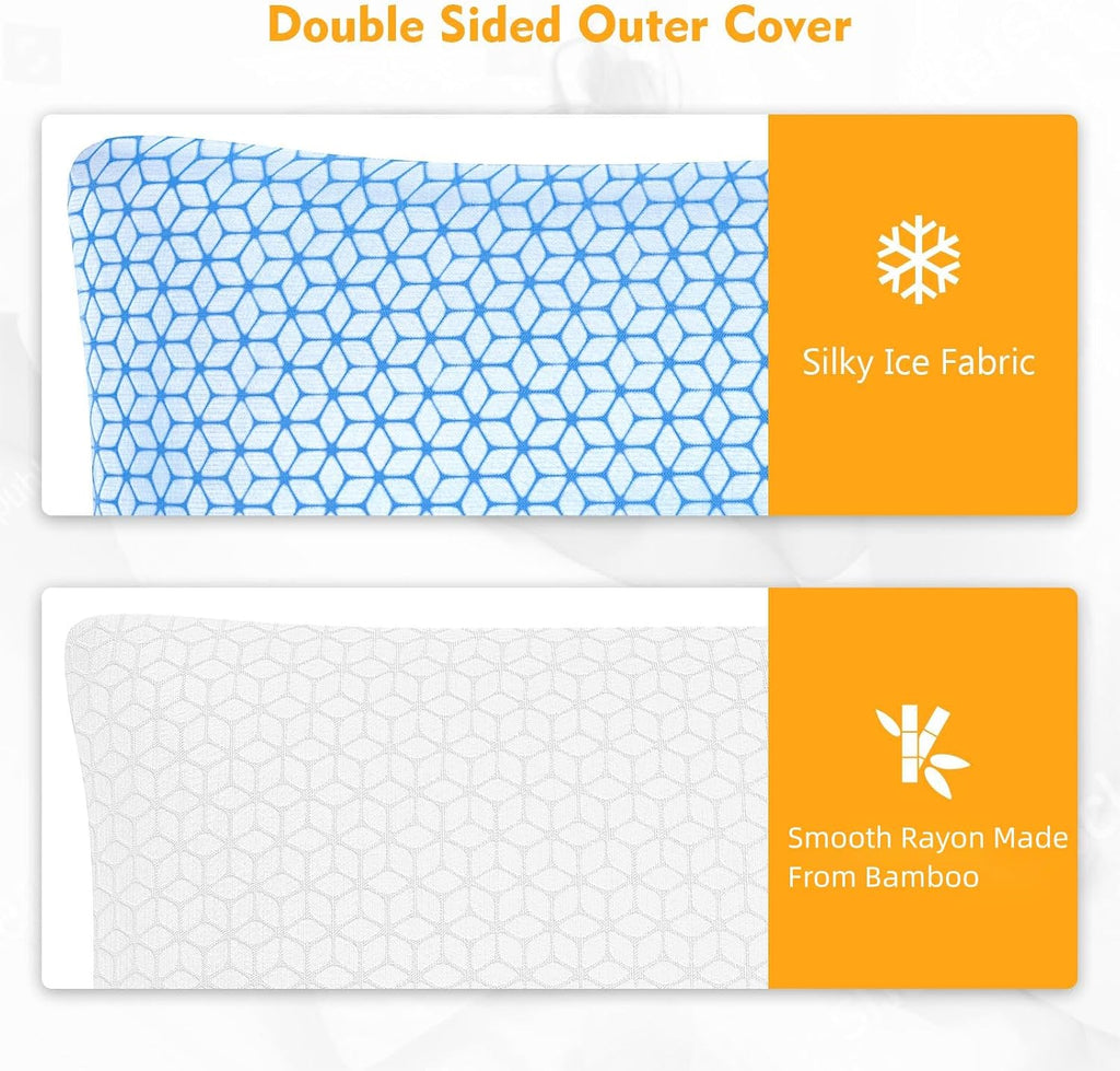 Bed Pillow King Size 1 Pack, Shredded Memory Foam Pillow Adjustable, Cooling Pillow Soft and Supportive for Side Back