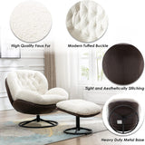 Modern Reading Chair and Ottoman — White