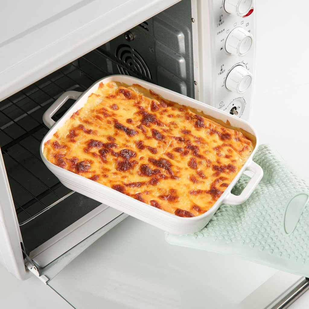 Relief Casserole Dishes for Oven, Ceramic 9x13 Pans Set for Cooking, Cake, Banquet and Daily Use, Rectangular
