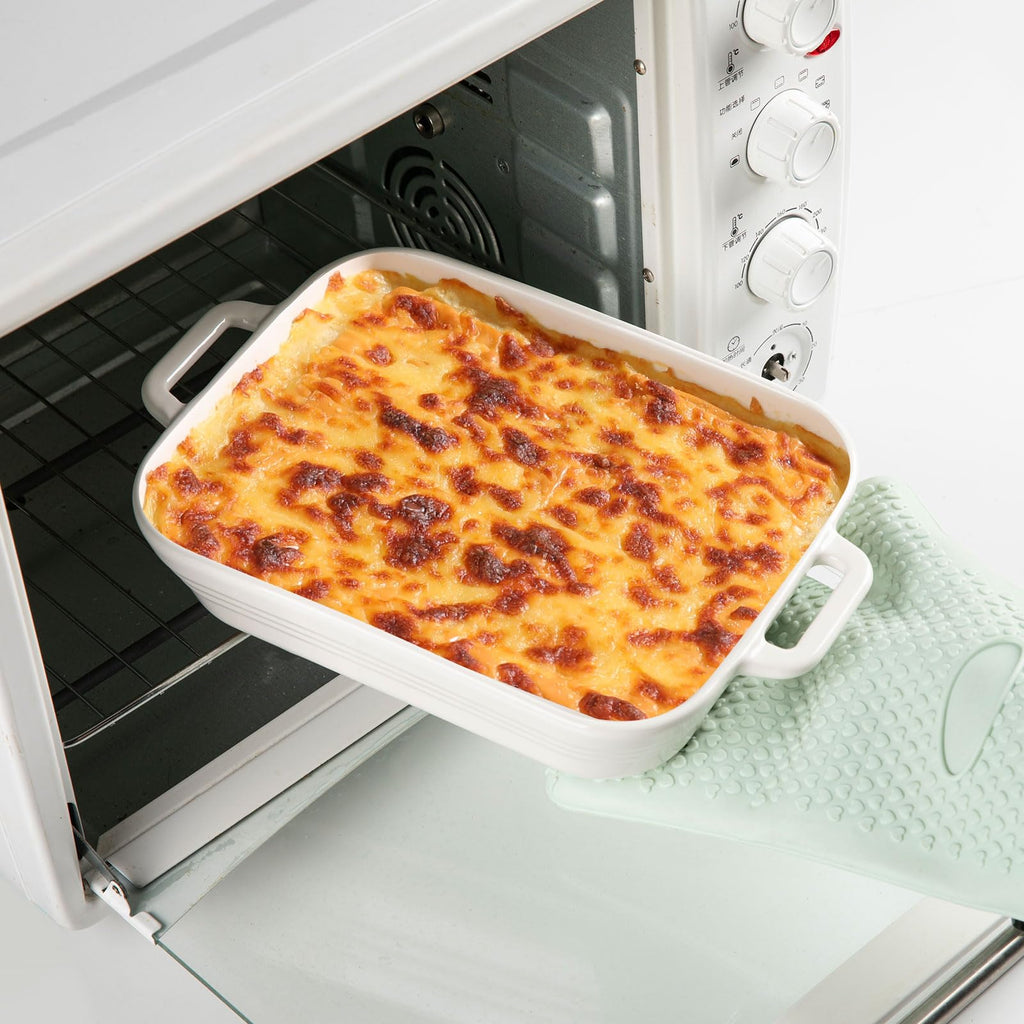 Relief Casserole Dishes for Oven, Ceramic 9x13 Baking Pans Set for Cooking, Cake, Banquet and Daily Use, Rectangular