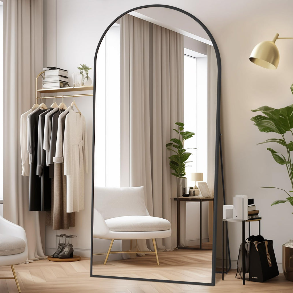 76"x34" Large Mirror Full Length, Arched Full Length Mirror with Stand, Large Floor Mirror Free Standing Mirror Full
