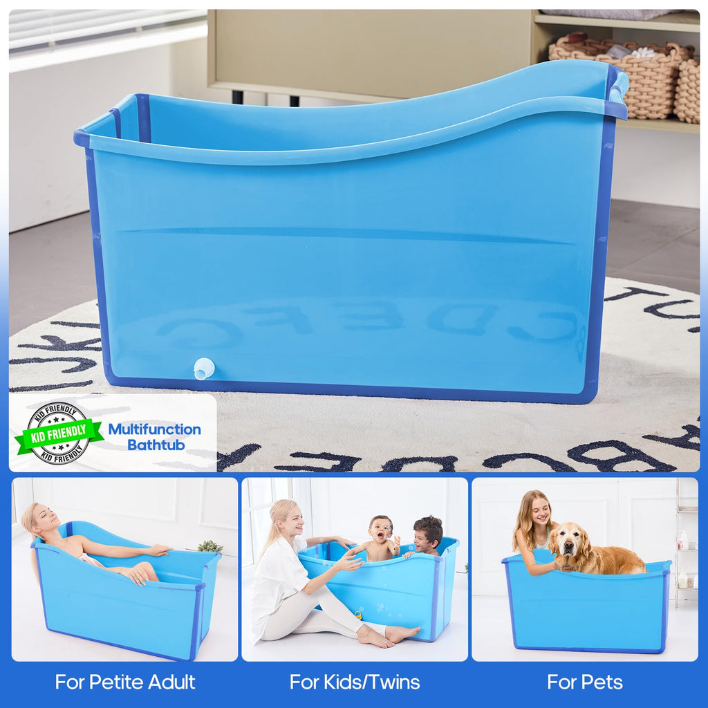Collapsible Baby Bathtub Foldable Bathtub for Toddler Portable Large Foldable Bath Tub Bathtub for Kids Petite with