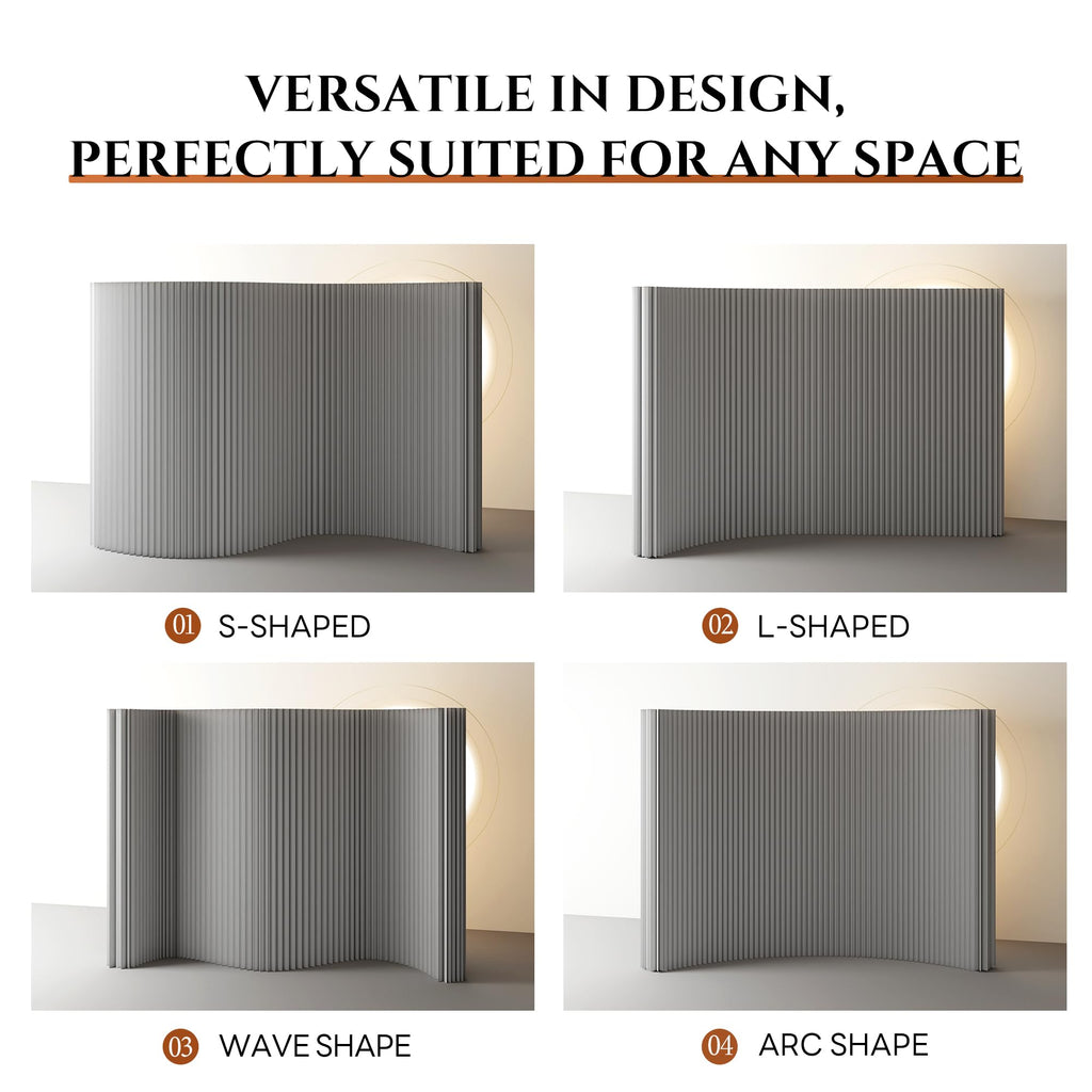 Folding Paper Room Divider, Retractable Accordion Privacy Screen, Portable Room Partition Wall, Foldable Decorative
