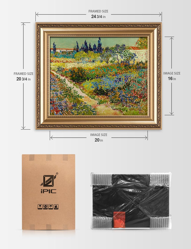 Van Gogh Garden at Arles Print, Framed Wall Art, Totle Size: 26x22 in