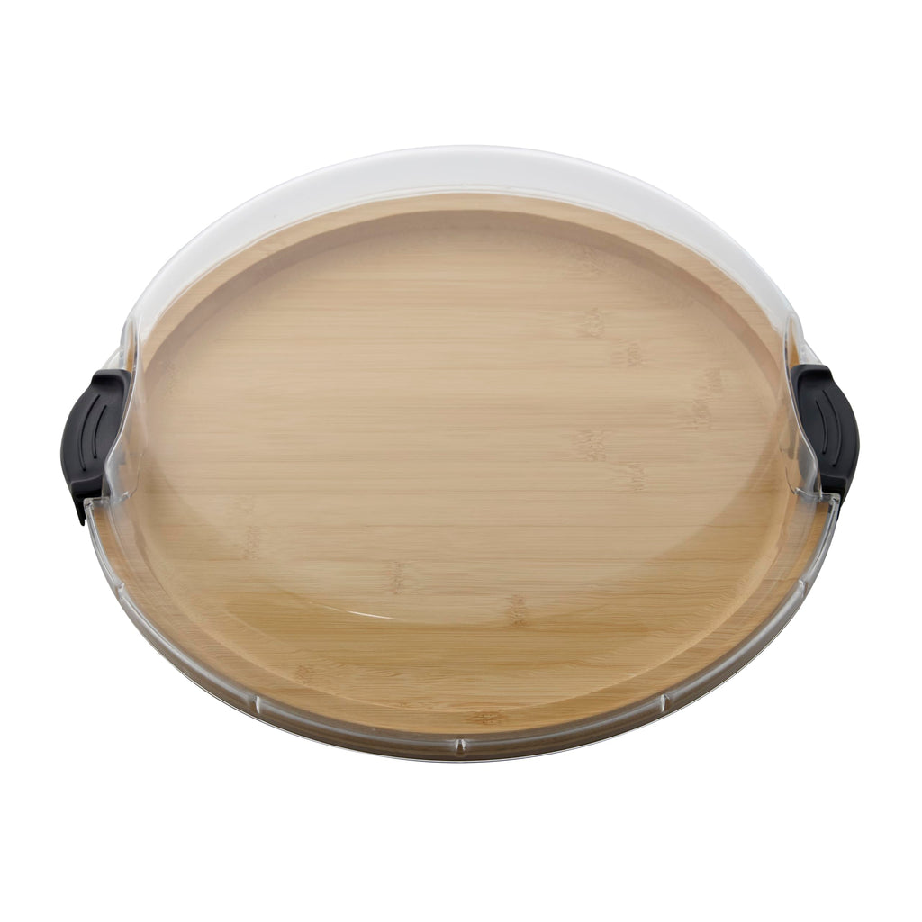 Build-a-Board Cutting Board with Single Compartment and Clear Locking Lid for Charcuterie, Snacks, and More, Bamboo