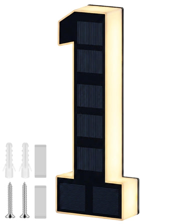 House Numbers for Outside Modern Digital Lamp (1-Black, 6.7 Inch)