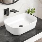 Bathroom Vessel Sink, Eridanus 18" x 13" White Vessel Sink Rectangular Bathroom Sink Porcelain Ceramic Vessel Sinks