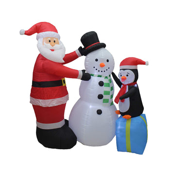 Santa, Snowman, Penguin Inflatable, LED Lights, 6-Ft