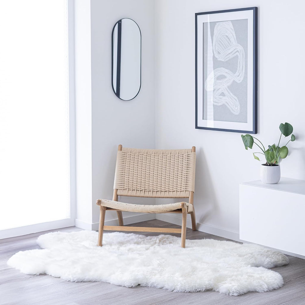 Real Sheepskin Rug 4x6 ft | Sheepskin Rugs and Sofa | Bedside Rugs s | Large Fluffy Rug is Breathable &