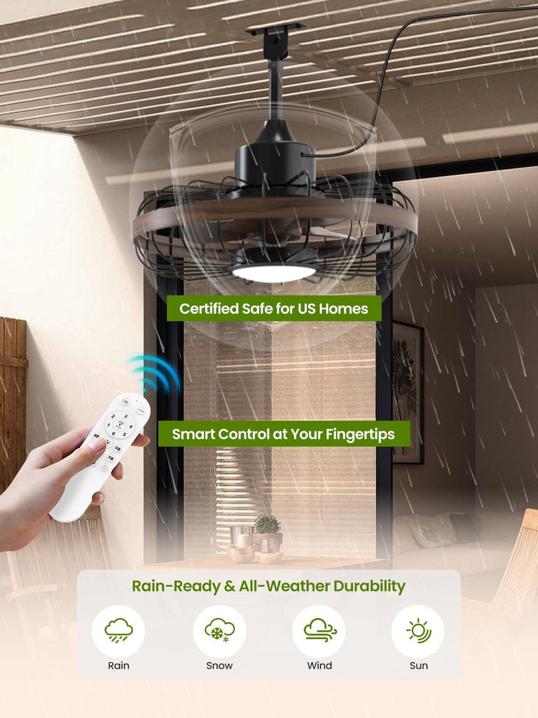 18 Inch Ceiling Fan Smart APP & Remote Control, 6 Speeds, 3 Color Temperatures, Gazebo Lights Outdoor Ceiling Fans for Patio Waterproof,Porch A101-B0DZCDWZ22