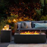 42in Fire Pit Table Propane Fire Pit 2 Piece Rectangular Gas Fire Pits 50,000 BTU with Wind Guard Propane Tank Cover Table