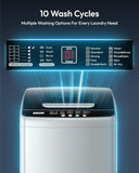 1.03cu.ft Portable Washer, 8.8Lbs Capacity Small Portable Washing Machine with 10 Programs 5 Water Levels, Drain Pump