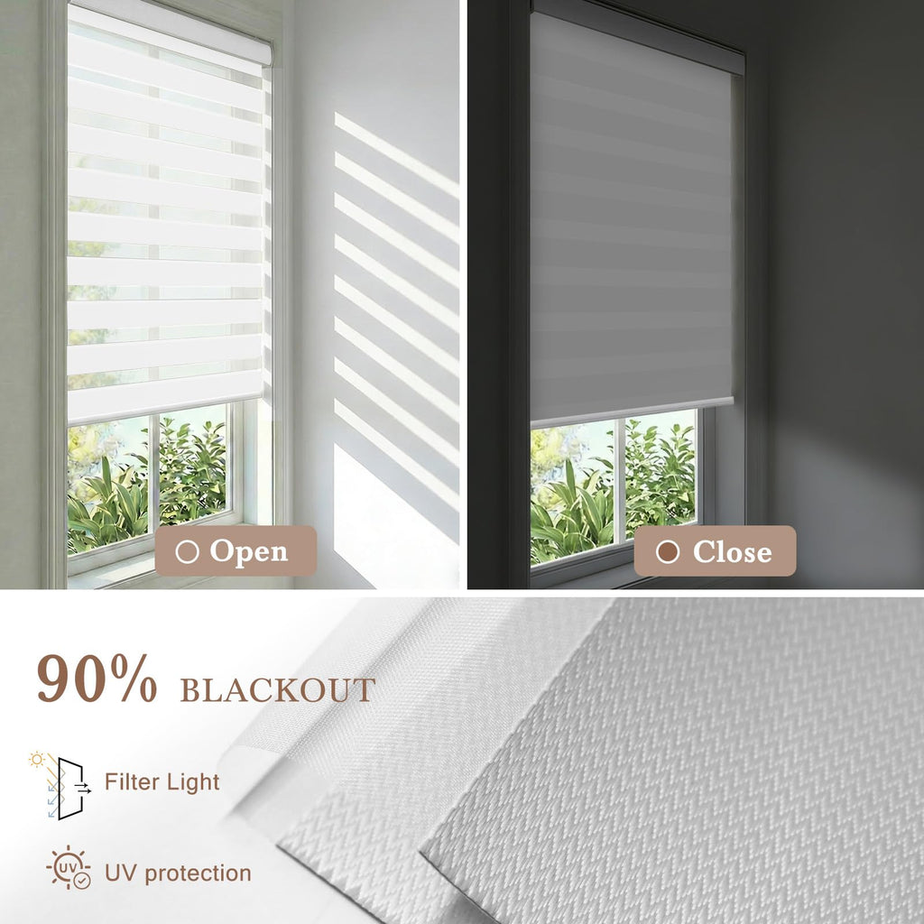 Motorized Zebra Blinds, Automatic Shades for Indoor Windows Work with HomeKit, Alexa, Google Home, Customized