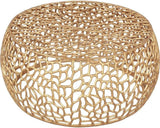 Priya Collection Modern | Contemporary Solid Aluminum Round Coffee Table with Intricate Design, 35" W x 35" D x 16" H