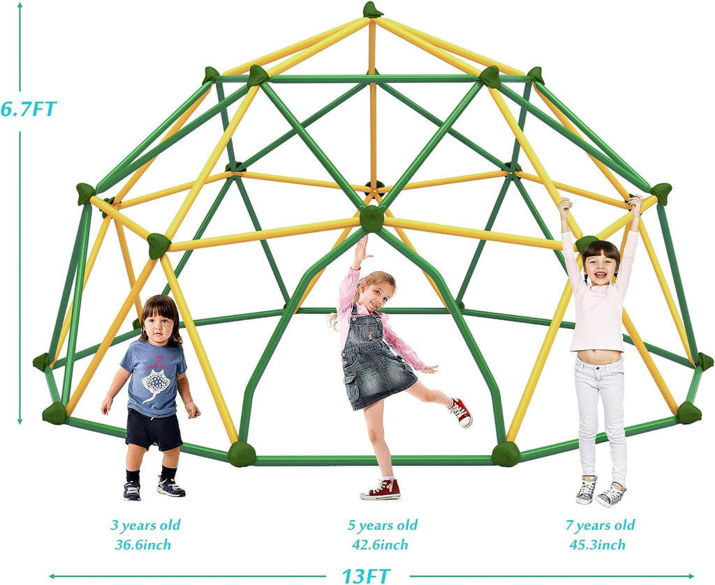 13FT Climbing Dome, Outdoor Geometric Dome Climber Play Center | Playground Climber for Kids 3-10, Supporting 1000