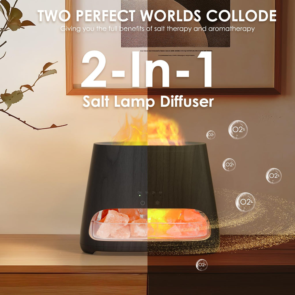2-in-1 Essential Oil Diffuser, 150ml Salt Lamp Diffuser