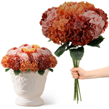 9 Pcs Burnt Orange Fall Artificial 23.6"