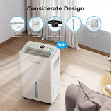 1500 Sq.ft Dehumidifier for Basement, Max 21 Pint/Day Dehumidifiers for Home, Large Room, Bedroom with Drain Hose