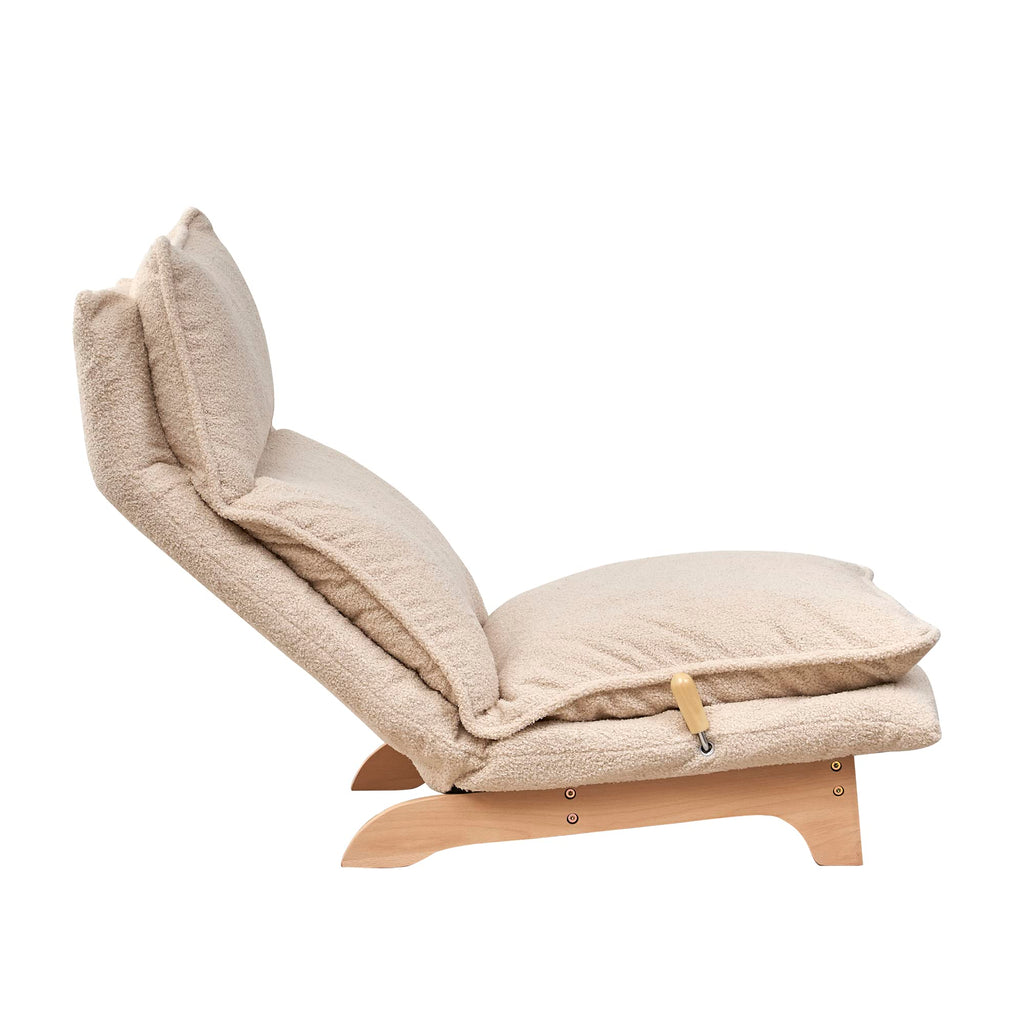 Floor Chair Single Lazy Sofa Leisure Balcony Reclining Japanese Tatami Adjustable Recliner with Ottoman, Indoor Use