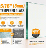 Shower Door with 5/16"(8mm) SGCC Tempered Glass, 56-60" W x 74" H Frameless Sliding Shower Door