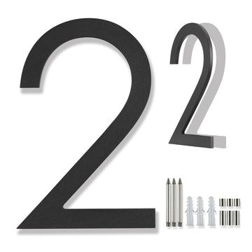 8 Inch Modern house Numbers for Outside Metal, Black large Address Numbers 2