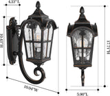 Black Roman Outdoor Light Fixture, 17.7"H Dusk to Dawn Outdoor Lighting Wall Light, Waterproof Outside Porch Light Wall Sconce, Exterior Wall Lantern Lamp with Water Glass for Garage Porch Doorway A123-B08NPNCPZ8