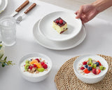 Plates and Bowls Set 12 Pcs,Stoneware Dinnerware Sets for 4 Microwavable,Oven & Dishwasher Safe Porcelain,Scratch