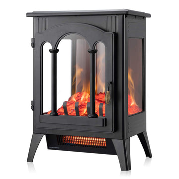 Indoor 22.8" Electric Fireplace Stove, 5100 Btu Freestanding Heater