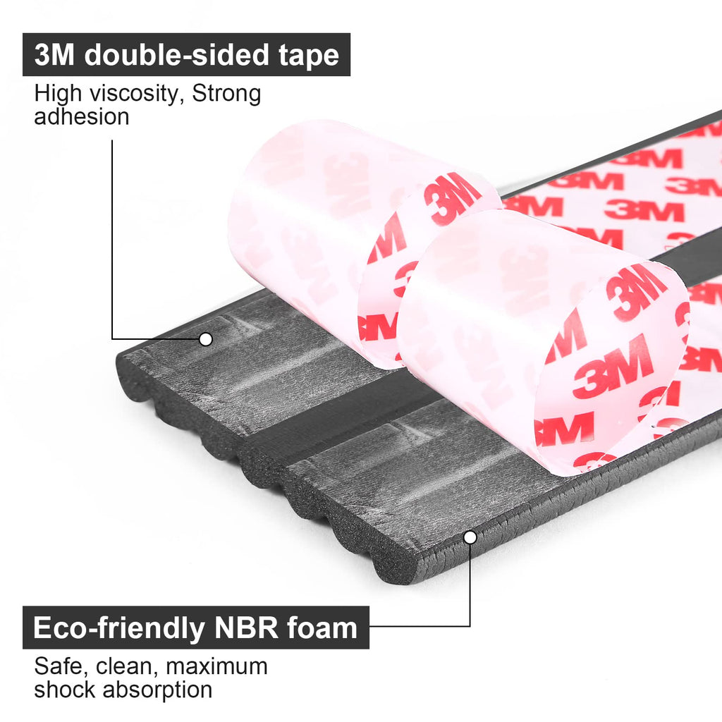 Baby Proofing Edge Corner Protector, 16.4 ft Edge Guards Padding with 3M Adhesive, Extra-Wide Soft NBR Rubber Foam