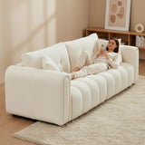 91.5" W Cloud Boucle Sofa for Living Room, Modern Comfy Boucle Couch with Rolled Arms and Soft Pillows