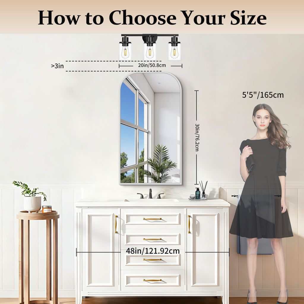 Bathroom Mirror, 20x36 inch Silver Rectangle Wall Mounted Mirror with Thin Frame, Bathroom Vanity Mirrors for Over