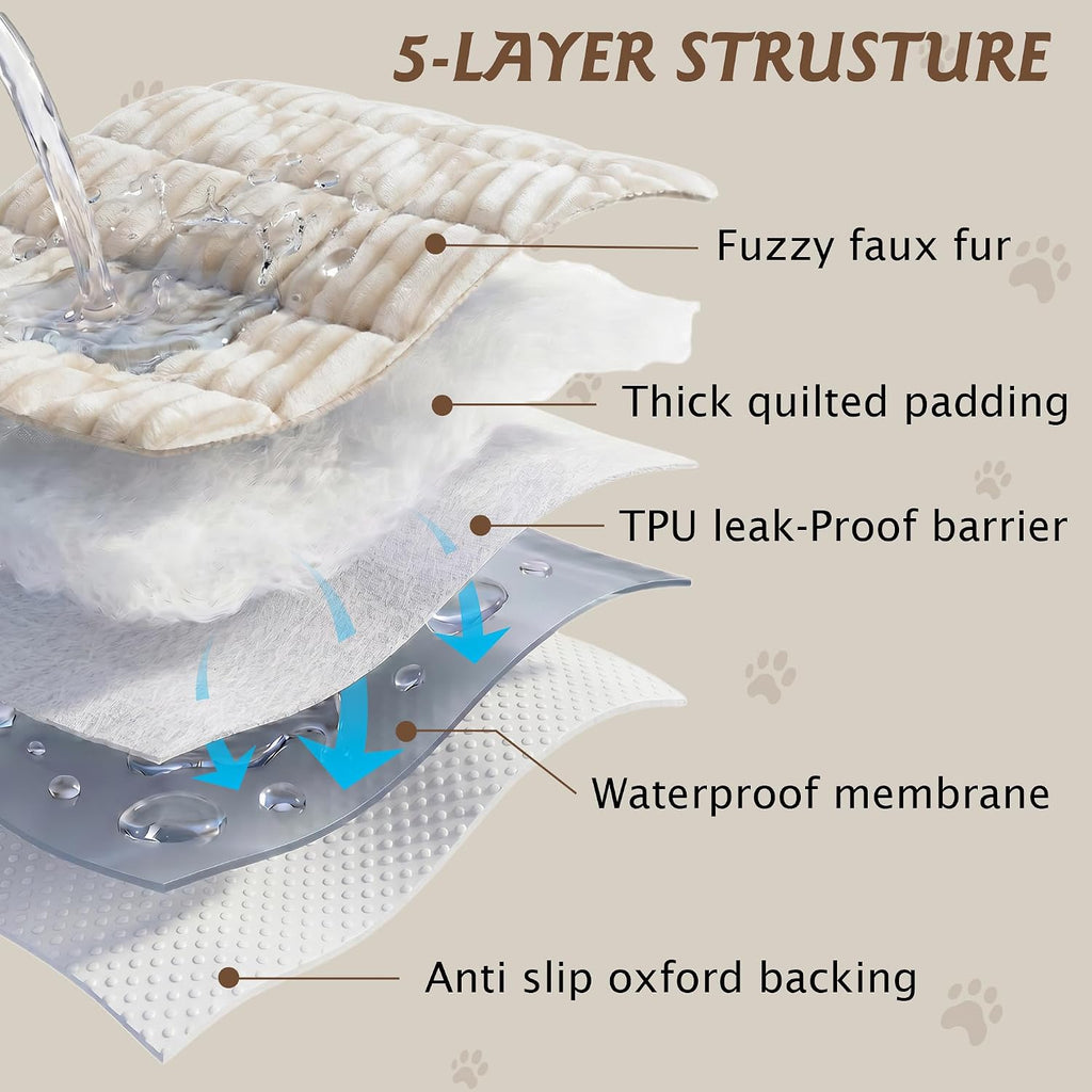 100% Waterproof Fuzzy Couch Cover for Dogs White 27.6"x59"