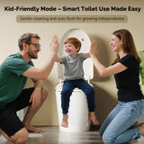 Smart One-Piece Toilet with Dual Bidet Seats for Adults and Kids, Auto Open/Close Lid, Foot Sensor Flush, Heated Seat, Warm Air Dryer, Elongated