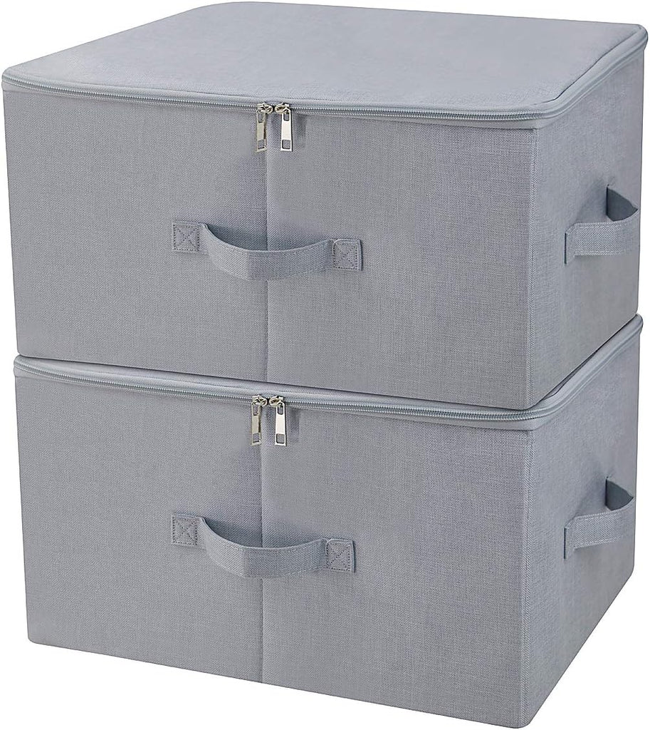 17.6 X 13.6 X 9.7",Folding Closet Clothes Storage Boxes with Zip Lid, 2 PCS | 17.6"x 13.6"x 9.7", drawer Cubes