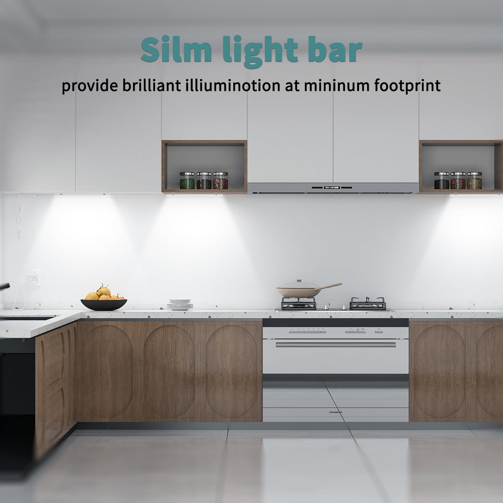 Dimmable Led Under Cabinet Lighting - 6 Pcs 12 inches Linkable Led Counter Light Bars, Cold White 5000K,DC24V,18W